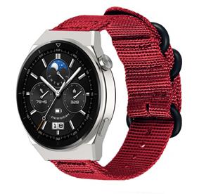 Strap-it Huawei Watch GT 3 Pro 46mm nylon gesp band (rood)
