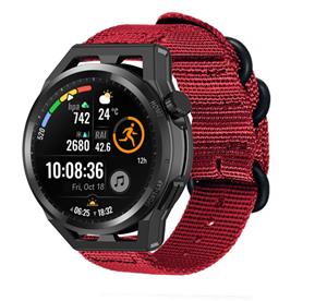 Strap-it Huawei Watch GT Runner nylon gesp band (rood)