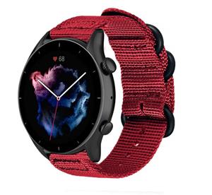 Strap-it Amazfit GTR 3 (Pro) nylon gesp band (rood)