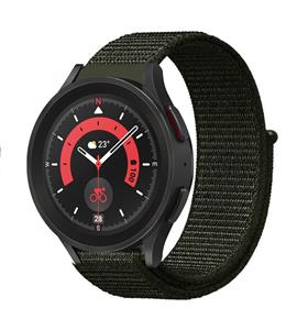 Strap-it Samsung Galaxy Watch 5 Pro nylon band (donkergroen)