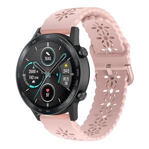 Strap-it Honor Magic Watch 2 42mm siliconen bandje met patroon (roze)