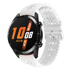 Strap-it Huawei Watch GT 42mm siliconen bandje met patroon (wit)