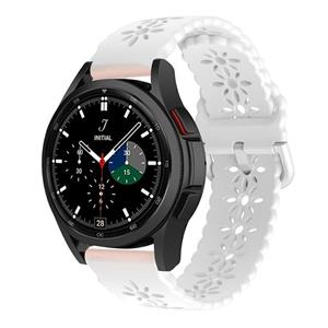 Strap-it Samsung Galaxy Watch 4 Classic 46mm siliconen bandje met patroon (wit)