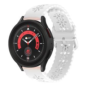 Strap-it Samsung Galaxy Watch 5 Pro siliconen bandje met patroon (wit)