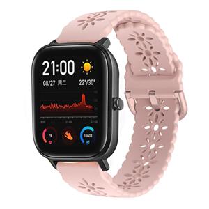 Strap-it Xiaomi Amazfit GTS siliconen bandje met patroon (roze)