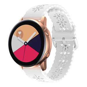 Strap-it Samsung Galaxy Watch Active siliconen bandje met patroon (wit)