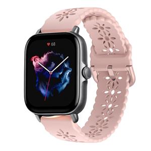 Strap-it Amazfit GTS 3 siliconen bandje met patroon (roze)