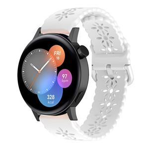 Strap-it Huawei Watch GT 3 42mm siliconen bandje met patroon (wit)