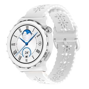 Strap-it Huawei Watch GT 3 Pro 43mm siliconen bandje met patroon (wit)