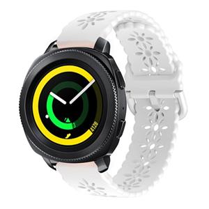 Strap-it Samsung Gear Sport siliconen bandje met patroon (wit)