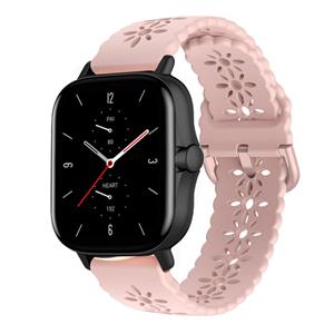 Strap-it Amazfit GTS 2 siliconen bandje met patroon (roze)