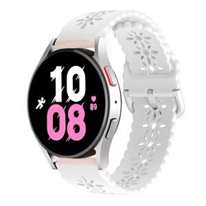 Strap-it Samsung Galaxy Watch 5 44mm siliconen bandje met patroon (wit)