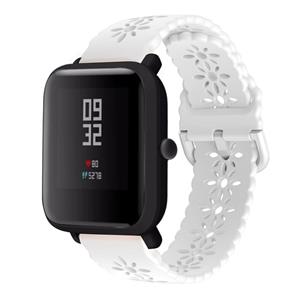 Strap-it Xiaomi Amazfit Bip siliconen bandje met patroon (wit)