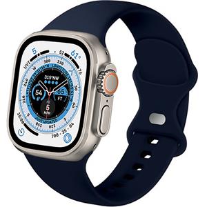 Strap-it Apple Watch Ultra siliconen bandje (donkerblauw)