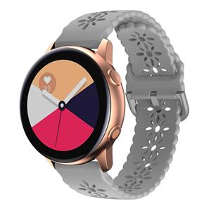 Strap-it Samsung Galaxy Watch Active siliconen bandje met patroon (grijs)