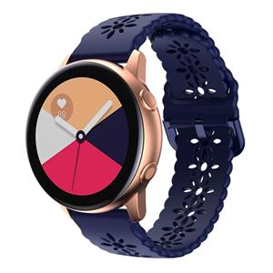 Strap-it Samsung Galaxy Watch Active siliconen bandje met patroon (donkerblauw)