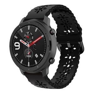 Strap-it Amazfit GTR 42mm siliconen bandje met patroon (zwart)