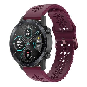 Strap-it Honor Magic Watch 2 42mm siliconen bandje met patroon (bordeaux)