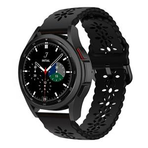 Strap-it Samsung Galaxy Watch 4 Classic 46mm siliconen bandje met patroon (zwart)