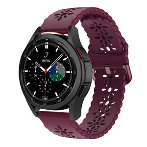 Strap-it Samsung Galaxy Watch 4 Classic 46mm siliconen bandje met patroon (bordeaux)