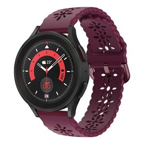 Strap-it Samsung Galaxy Watch 5 Pro siliconen bandje met patroon (bordeaux)