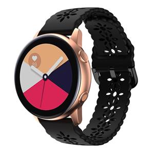 Strap-it Samsung Galaxy Watch Active siliconen bandje met patroon (zwart)