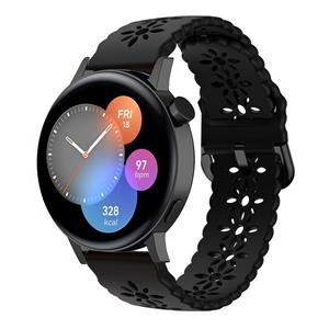 Strap-it Huawei Watch GT 3 42mm siliconen bandje met patroon (zwart)