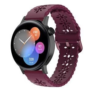 Strap-it Huawei Watch GT 3 42mm siliconen bandje met patroon (bordeaux)