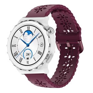 Strap-it Huawei Watch GT 3 Pro 43mm siliconen bandje met patroon (bordeaux)