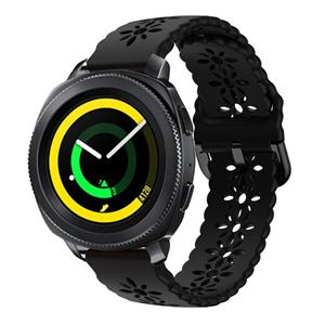 Strap-it Samsung Gear Sport siliconen bandje met patroon (zwart)