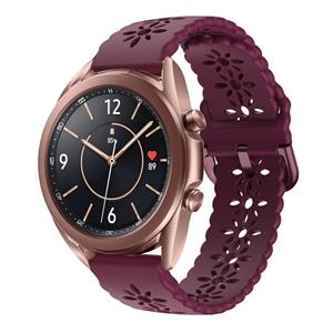 Strap-it Samsung Galaxy Watch 3 41mm siliconen bandje met patroon (bordeaux)