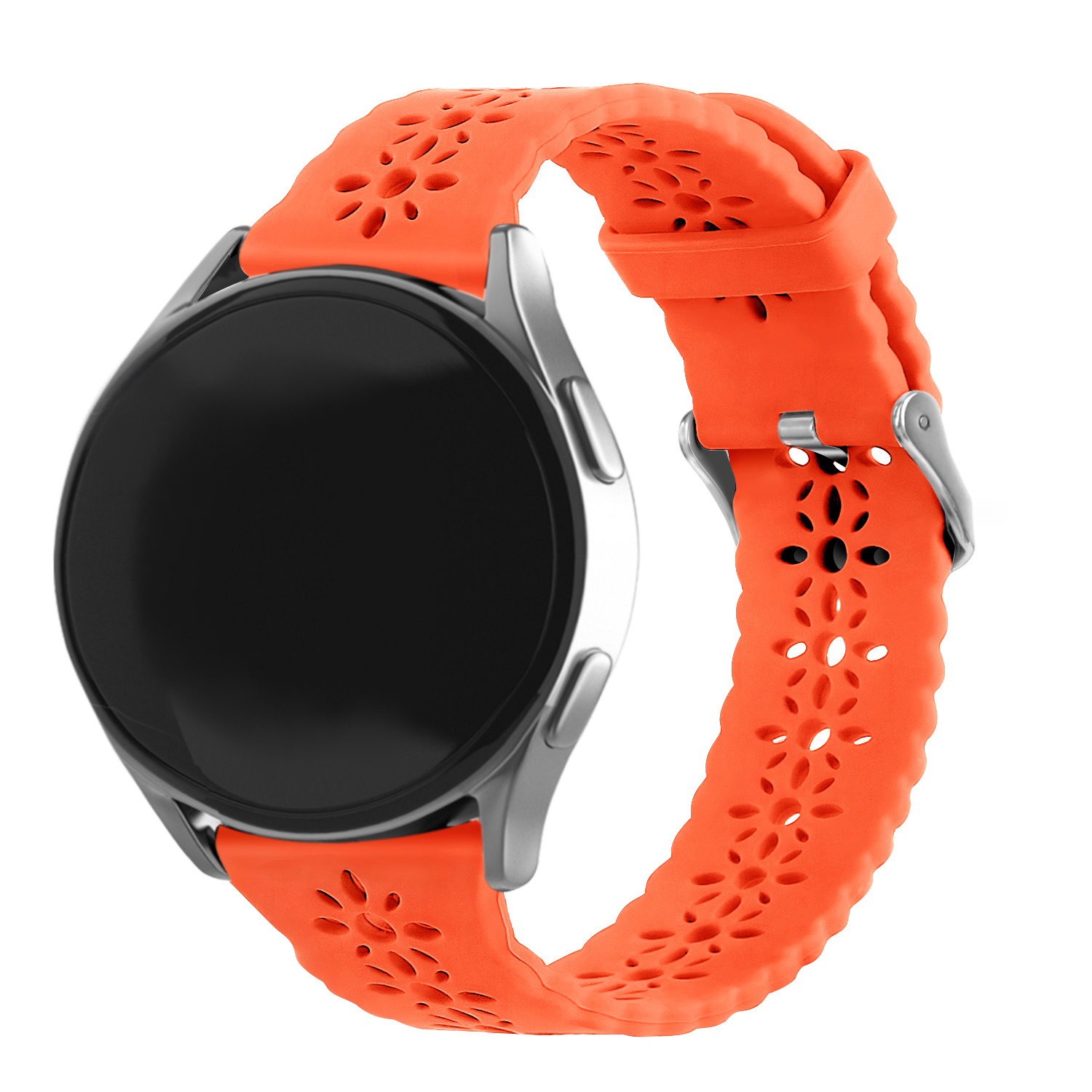 Strap-it Xiaomi Amazfit GTR 42mm siliconen bandje met patroon (oranje)