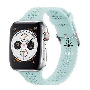 Strap-it Apple Watch siliconen bandje met patroon (lichtgroen)