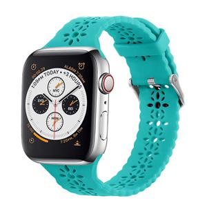 Strap-it Apple Watch siliconen bandje met patroon (turquoise)