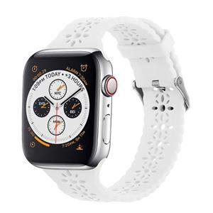 Strap-it Apple Watch siliconen bandje met patroon (wit)