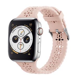 Strap-it Apple Watch siliconen bandje met patroon (pink sand)