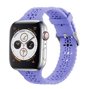 Strap-it Apple Watch siliconen bandje met patroon (lila)