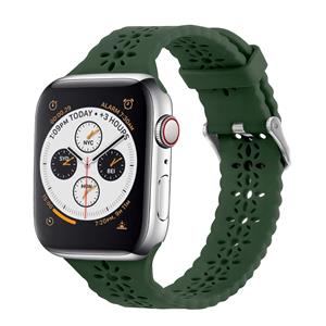 Strap-it Apple Watch siliconen bandje met patroon (dennengroen)