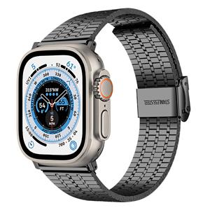 Strap-it Apple Watch Ultra roestvrij stalen band (zwart)