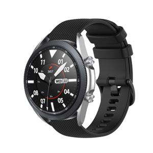 Strap-it Samsung Galaxy Watch 3 45mm luxe siliconen bandje (zwart)
