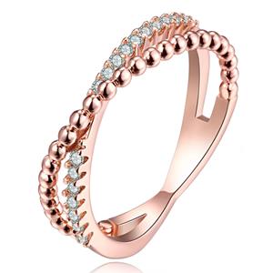 LGT JWLS Dames Ring Rose Verguld van Edelstaal met Zirkonia-16mm