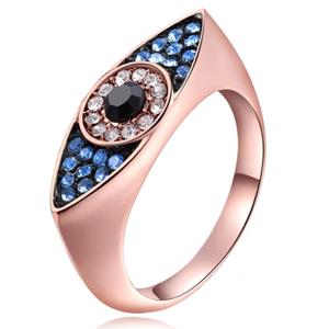 LGT JWLS Dames Ring Boze Oog Rose kleurig van Edelstaal met Zirkonia-16mm