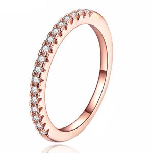 LGT JWLS Dames Ring Verguld Edelstaal Rose Kleurig met Zirkonia-16mm