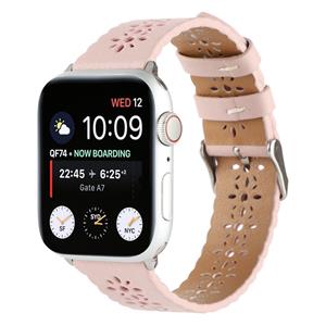 Strap-it Apple Watch leren bandje patroon (roze)