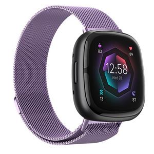 Strap-it Fitbit Sense 2 Milanese band (lichtpaars)