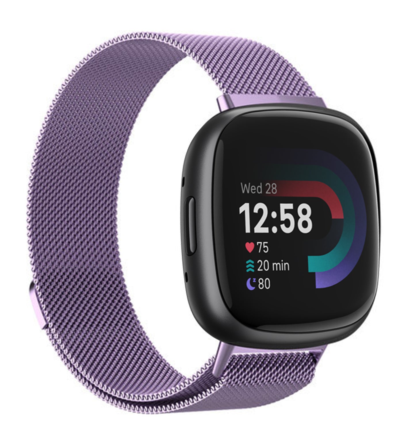 Fitbit Versa 4 Milanese band (lichtpaars)