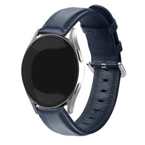 Strap-it OnePlus Watch leren bandje (donkerblauw)