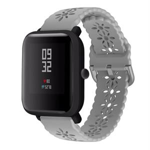 Strap-it Xiaomi Amazfit Bip siliconen bandje met patroon (grijs)