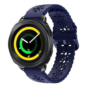 Strap-it Samsung Gear Sport siliconen bandje met patroon (donkerblauw)