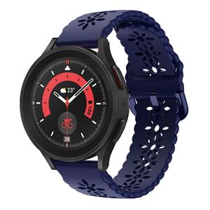 Strap-it Samsung Galaxy Watch 5 Pro siliconen bandje met patroon (donkerblauw)